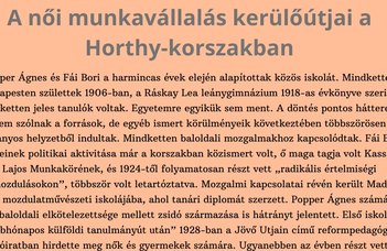 A női munkavállalás kerülőútjai a Horthy-korszakban - 2. rész