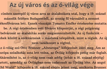 Az új város és az ó-világ vége