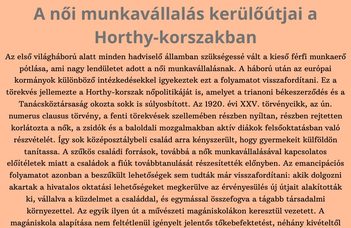 Detours of women's employment in the Horthy era